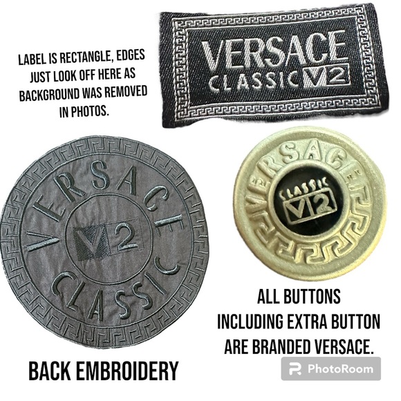 Versace Classic V2 vintage subtle luxury embroidered back shirt size large - Picture 3 of 16